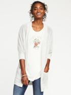 Old Navy Open Stitch Cocoon Cardi For Women - Light Gray