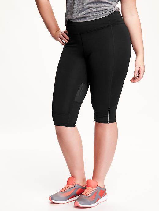 Old Navy High Rise Mesh Plus Size Crops Size 1x Plus - Black
