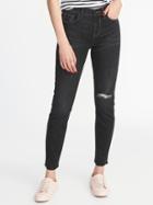 Old Navy Womens High-rise The Power Jean, A.k.a. The Perfect Straight For Women Black Size 0