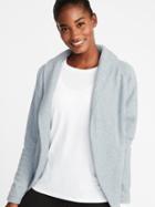 Old Navy Womens Micro Performance Fleece Cocoon Wrap Jacket For Women Heather Gray Size Xs