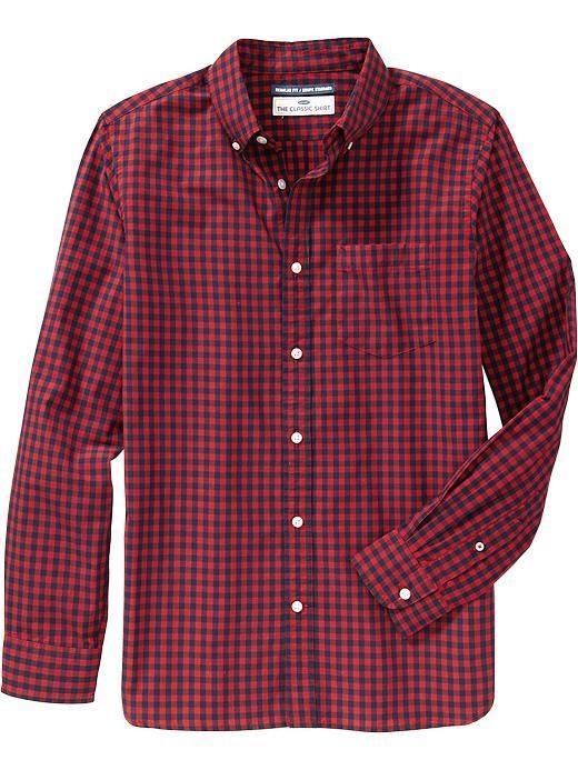 Mens Classic Regular Fit Shirts Size L Tall - Robbie Red