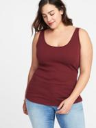 Old Navy Womens First-layer Fitted Plus-size Rib-knit Tank Maroon Jive Size 1x