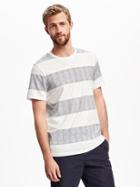 Old Navy Reverse Print Crew Neck Tee For Men - Bright White