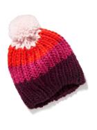 Old Navy Multi Color Block Pom Hat - Tan Combo