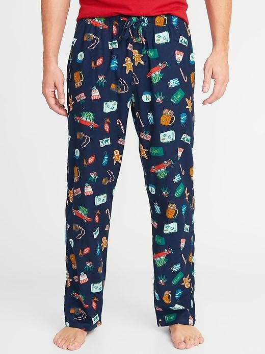 Old Navy Mens Patterned Flannel Sleep Pants For Men Blue Christmas Size M