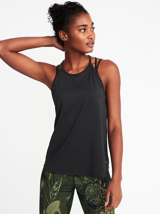 Old Navy Womens Relaxed High-neck Performance Swing Tank For Women Black Size L