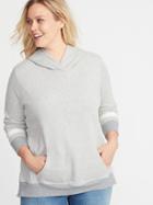 Old Navy Womens Relaxed Plus-size Pullover Fleece Hoodie Medium Heather Gray Size 2x