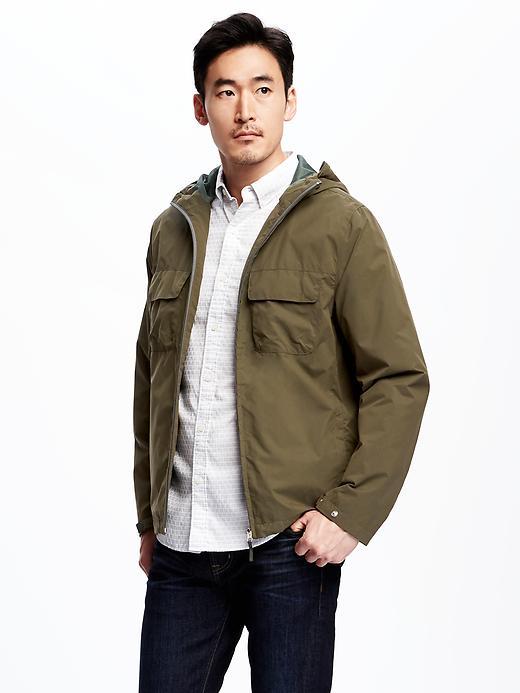 Old Navy Mesh Lined Hooded Anorak For Men - Forest Floor