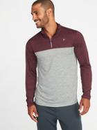 Old Navy Mens Color-blocked Go-dry 1/4-zip Pullover For Men Reddy Or Not Size Xxl