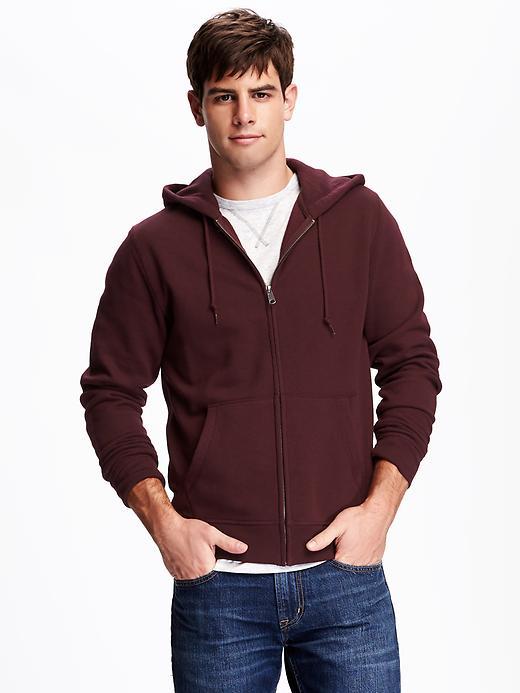 Old Navy Full Zip Fleece Hoodie For Men - Lite Burgundy