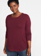Old Navy Womens Luxe Plus-size Crew-neck Tee Maroon Jive Size 2x