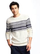 Old Navy Striped Crew Neck Sweater For Men - Ink Blue