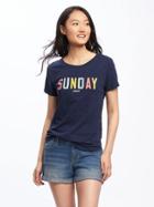 Old Navy Relaxed Graphic Tee For Women - Lost At Sea Navy