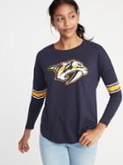 Old Navy Womens Nhl Team Sleeve-stripe Tee For Women Nashville Predators Size M