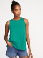 Old Navy Womens Relaxed Hi-lo Tank For Women I Can';t Teal Size Xxl