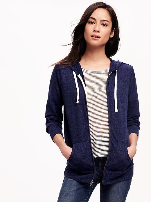 Old Navy Relaxed Full Zip Hoodie For Women - Hero Blue