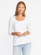Old Navy Semi Fitted Classic Scoop Neck Tee - Cream