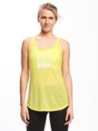 Old Navy Semi Fitted Go Dry Graphic Racerback Tank For Women - Lucky Duck