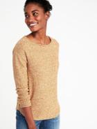 Old Navy Womens Lightweight Marled Bateau Sweater For Women Marled Rust Size S