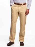 Old Navy Straight Signature Built In Flex Non Iron Khakis For Men - Rolled Oats