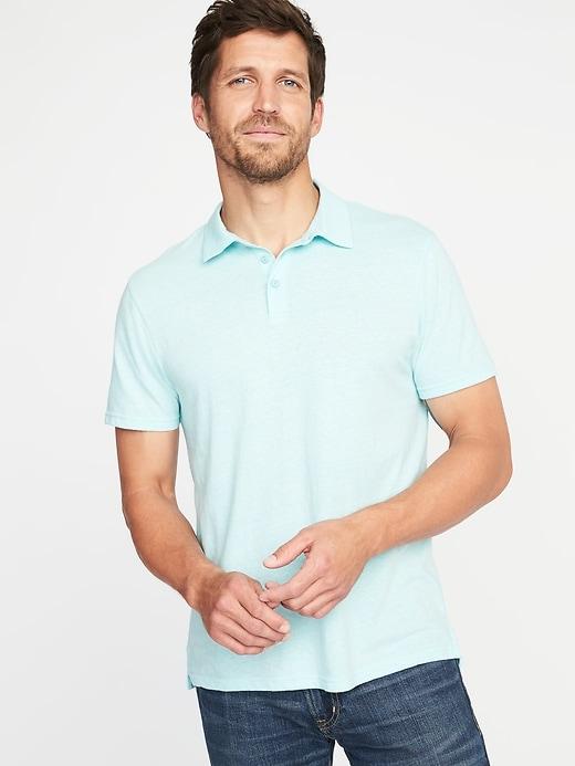 Old Navy Mens Soft-washed Jersey Polo For Men Big Island Blue Size M