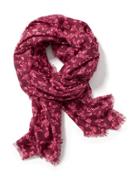 Old Navy Printed Raw Edge Scarf For Women - Burgundy Floral