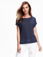 Old Navy Linen Blend Cocoon Tee - Mariana Trench