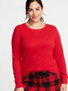Old Navy Womens Plus-size Thermal Crew-neck Top Robbie Red Size 1x