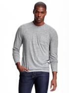 Old Navy Linen Blend Tee For Men - Dark Heather Grey