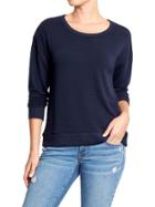 Old Navy Womens Lightweight Terry Fleece Tops - In The Navy