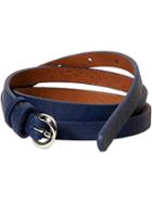 Old Navy Womens Skinny Faux Leather Belts Size L/xl - Navy Blue