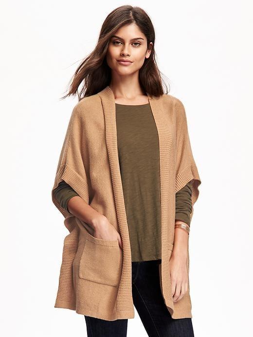 Old Navy Womens Open-front Drapey Poncho For Women Caramel Size Xl/xxl