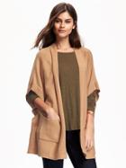 Old Navy Womens Open-front Drapey Poncho For Women Caramel Size Xl/xxl