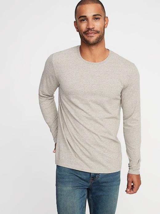 Old Navy Mens Soft-washed Crew-neck Tee For Men Light Brown Heather Size L