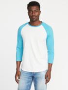 Old Navy Mens Soft-washed Color-block Raglan Tee For Men On White Heather Size Xxxl