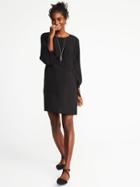 Old Navy Womens Tie-sleeve Shift Dress For Women Black Size M