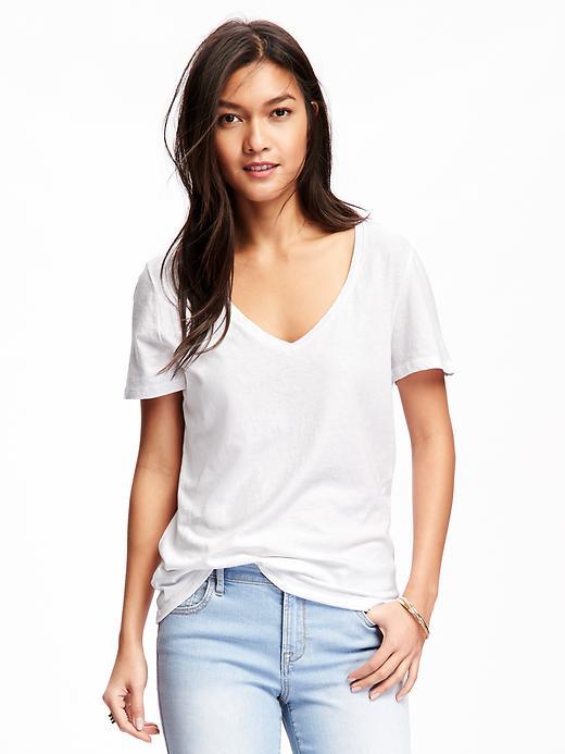 Old Navy Relaxed V Neck Tee - Bright White