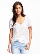 Old Navy Relaxed V Neck Tee - Bright White