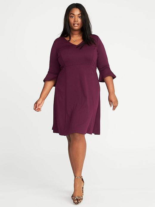 Old Navy Womens Plus-size Ponte-knit Dress Winter Wine Size 4x