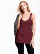Old Navy Womens V Neck Tunic Tank Size L Tall - Marion Berry