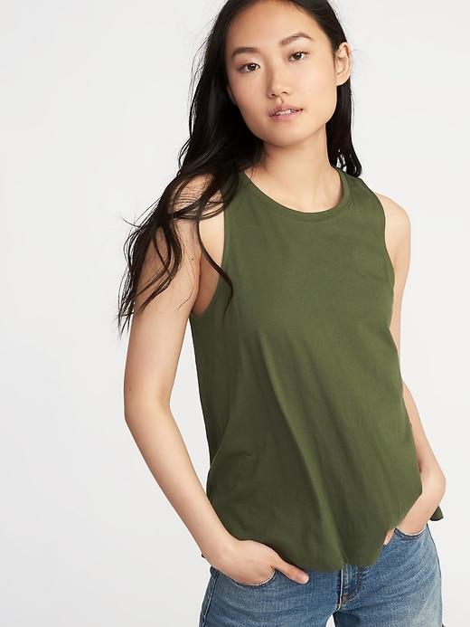 Old Navy Womens Relaxed Hi-lo Tank For Women Matcha Green Size S