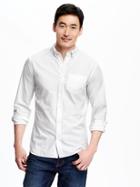 Old Navy Slim Fit Shirt For Men - White Dobby