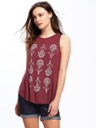 Old Navy Relaxed High Neck Tank For Women - Dark Red