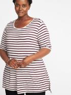 Old Navy Womens Plus-size Everywear Striped Tunic Burgundy Stripe Size 1x
