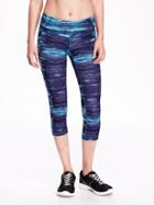 Old Navy Go Dry Compression Crops 20&quot; Size M - Purple Stripe