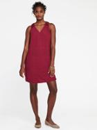 Old Navy Crochet Lace Yoke V Neck Shift Dress For Women - Gosh Garnet
