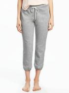 Old Navy French Terry Cropped Sleep Joggers For Women - Light Heather Gray