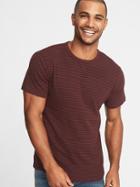 Old Navy Mens Striped Plush-knit Tee For Men Red Wine Vinegar Size S