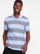 Old Navy Mens Built-in Flex Moisture-wicking Pro Polo For Men Blue Stripe Size Xxxl