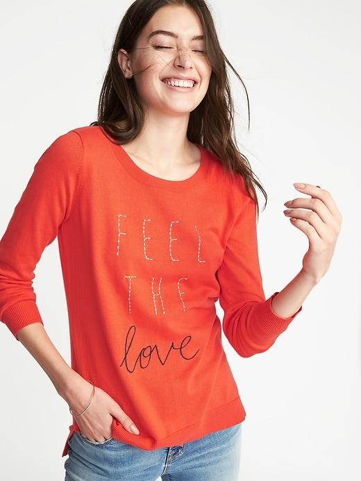 Old Navy Womens Classic Crew-neck Sweater For Women Flaming Tulip Size Xl